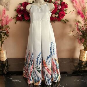 Charming White Floral Kids Formal Dress